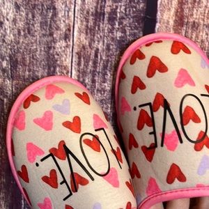 Rae Dunn LOVE Slippers NWT But Flaw
